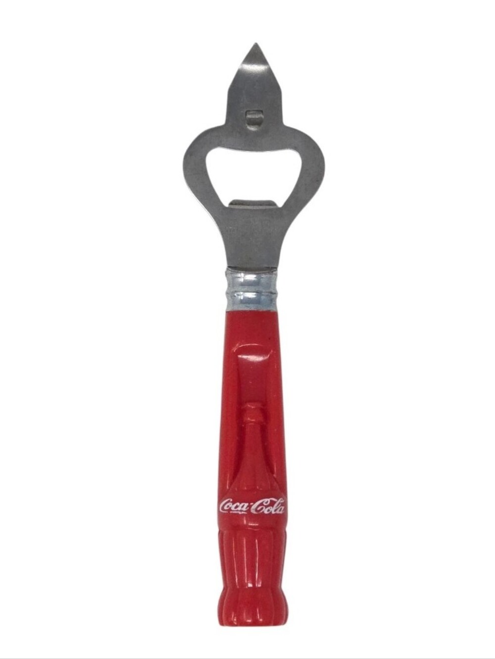 Vintage Coca-Cola Bottle Opener Gibson Stainless Steel Red Contour Bottle Handle